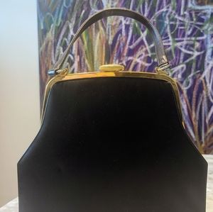 Vintage top handle brown leather purse